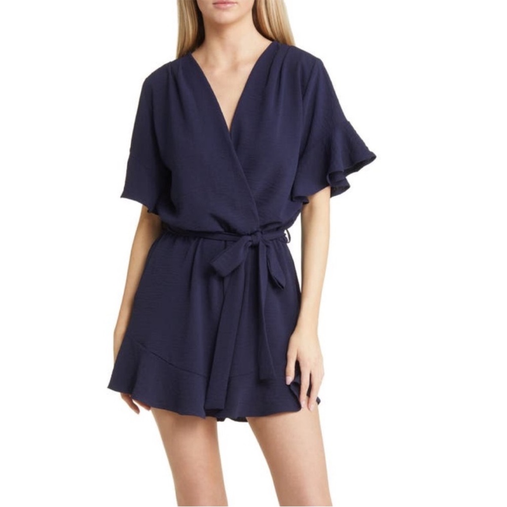 NWOT Fraiche by J surplice flutter sleeve romper